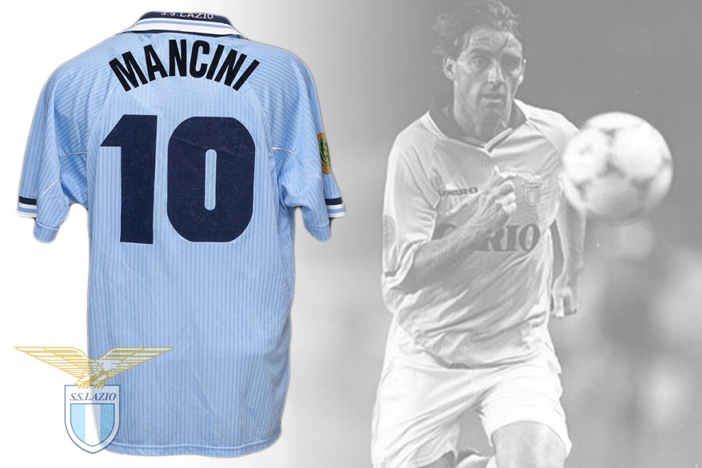 Lazio-Sampdoria nel segno del Mancio. All’Olimpico esposte le sue maglie